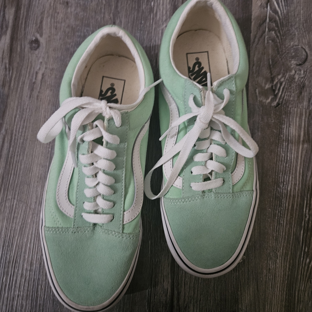 Mint Green and White VANS Sneakers